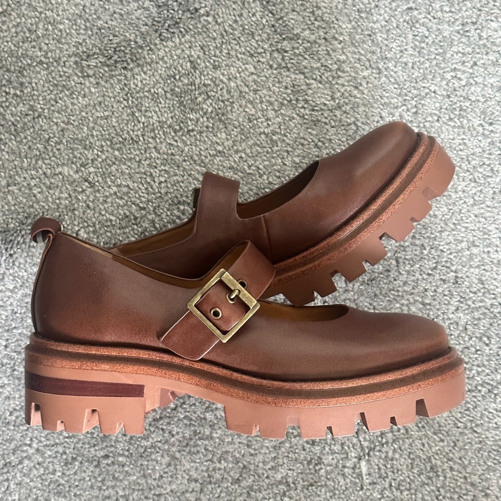 Kork-Ease Brown man made materials Mary Jane Flats with Buckle